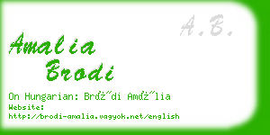 amalia brodi business card